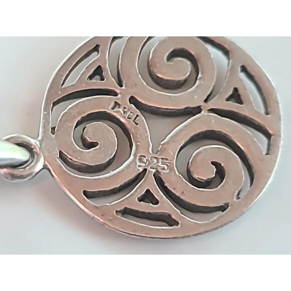Peter Stone 925 Celtic Triple Spiral Pendant Vintage - Picture 7 of 10